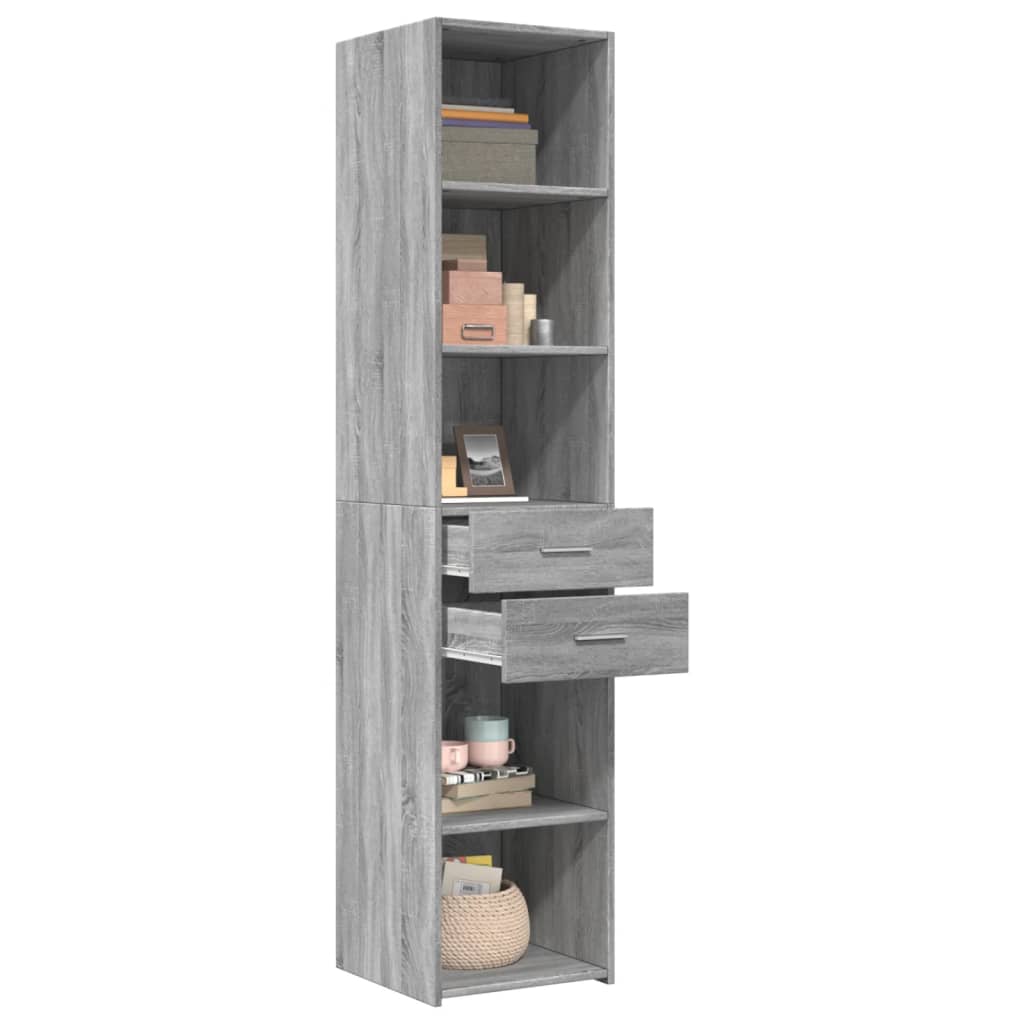 Buffet haut sonoma gris 40x42,5x185 cm bois d'ingénierie - XIOS
