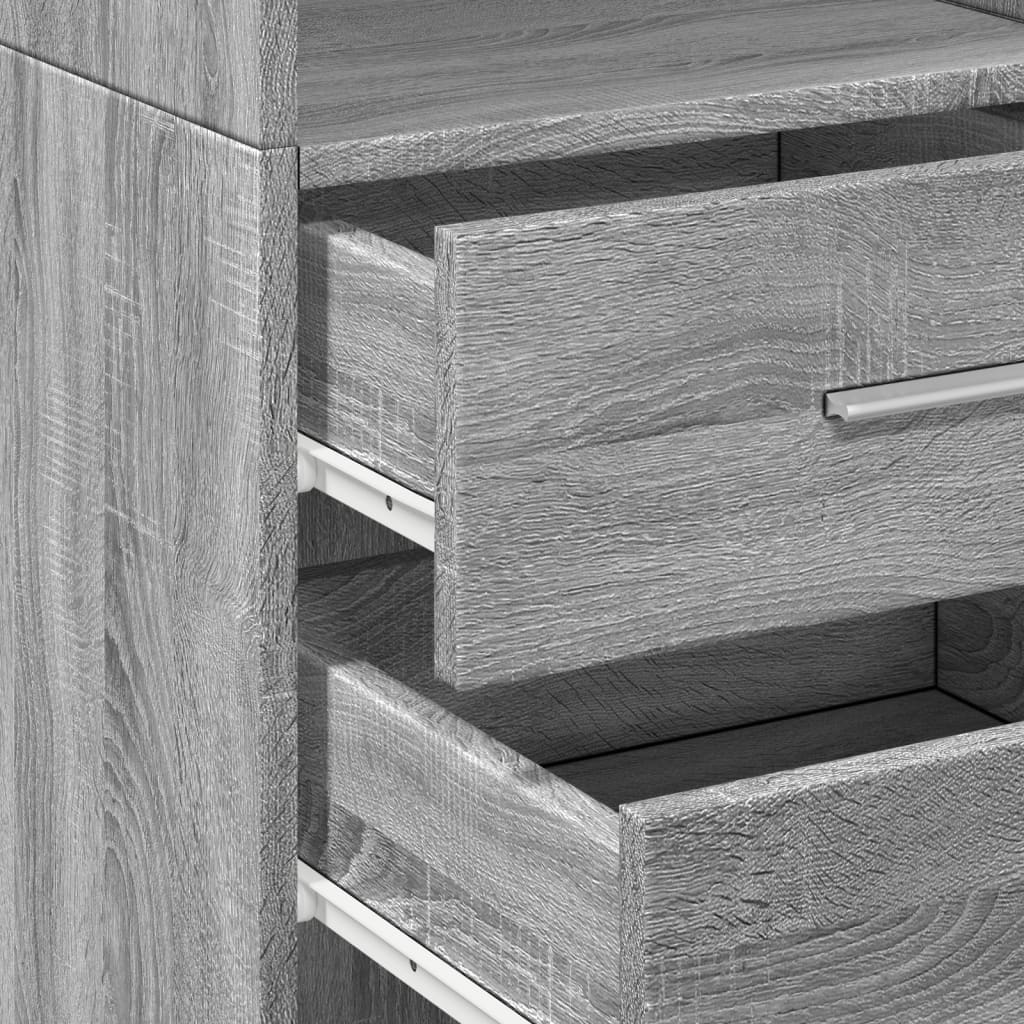 Buffet haut sonoma gris 40x42,5x185 cm bois d'ingénierie - XIOS