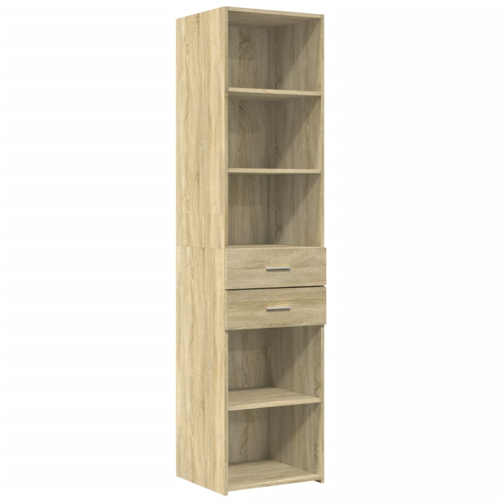 Buffet haut chêne sonoma 45x42,5x185 cm bois d'ingénierie - XIOS