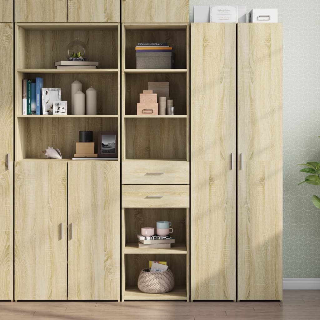 Buffet haut chêne sonoma 45x42,5x185 cm bois d'ingénierie - XIOS
