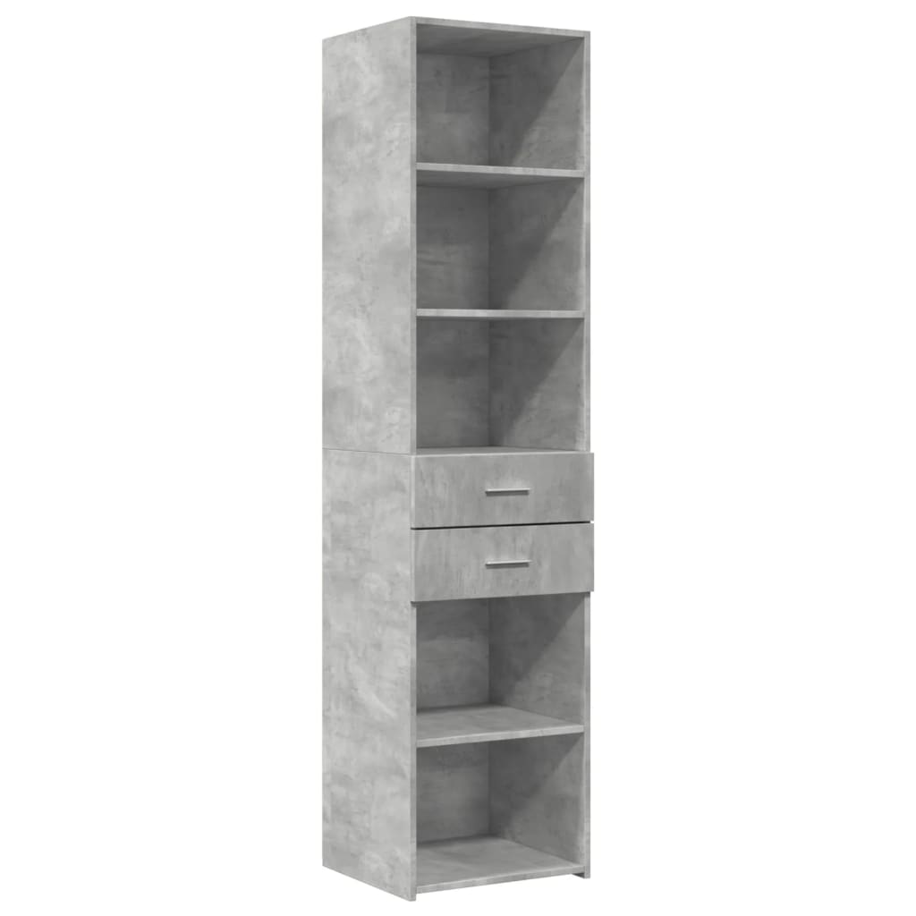 Buffet haut gris béton 45x42,5x185 cm bois d'ingénierie - XIOS