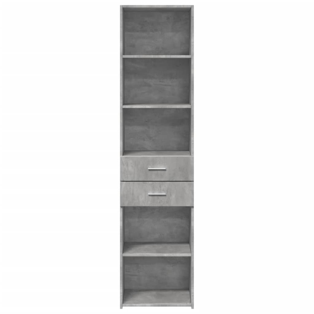 Buffet haut gris béton 45x42,5x185 cm bois d'ingénierie - XIOS