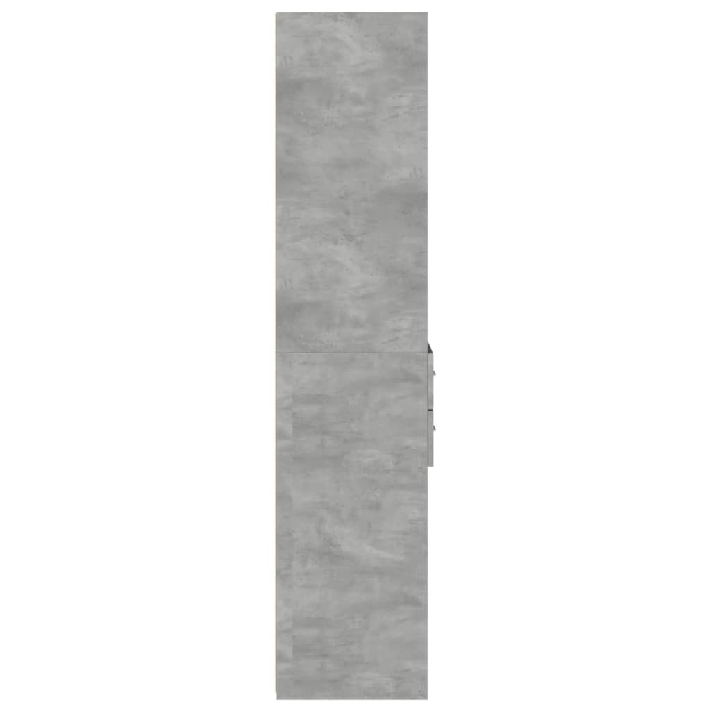Buffet haut gris béton 45x42,5x185 cm bois d'ingénierie - XIOS
