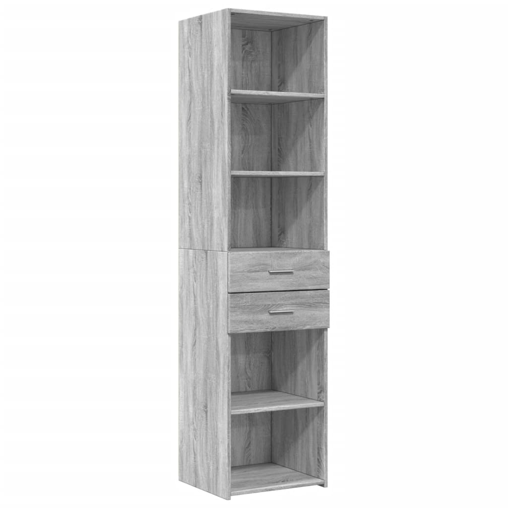 Buffet haut sonoma gris 45x42,5x185 cm bois d'ingénierie - XIOS