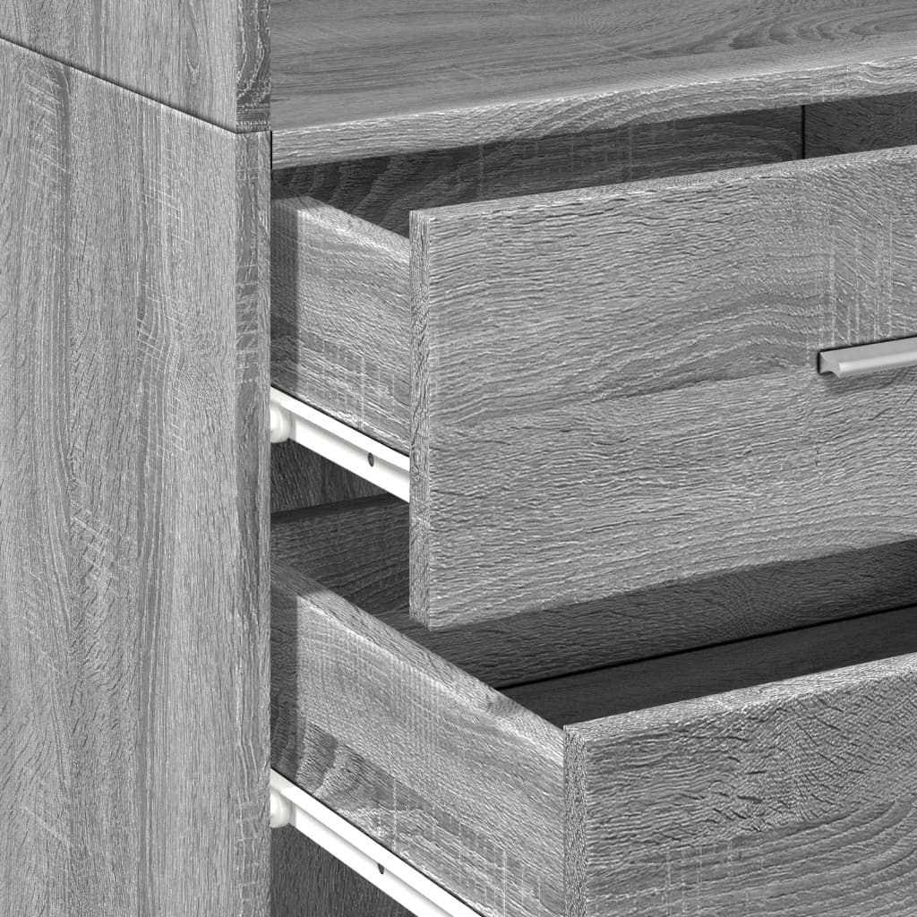 Buffet haut sonoma gris 45x42,5x185 cm bois d'ingénierie - XIOS