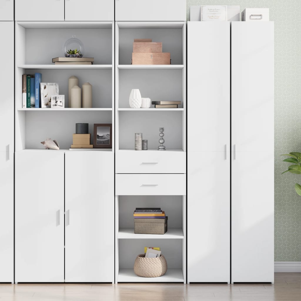 Buffet haut blanc 50x42,5x185 cm bois d'ingénierie - XIOS