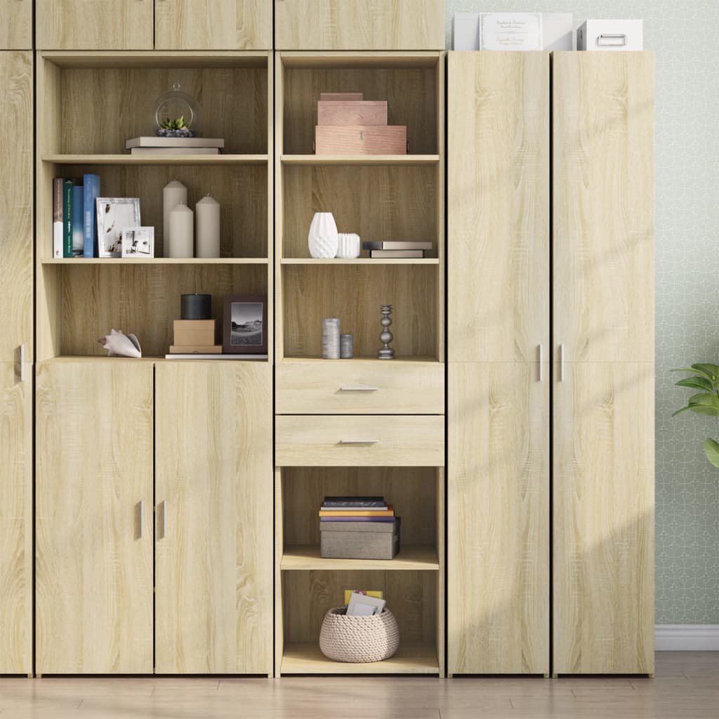 Buffet haut chêne sonoma 50x42,5x185 cm bois d'ingénierie - XIOS