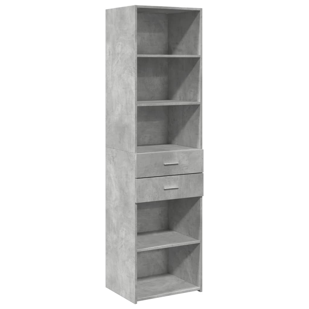 Buffet haut gris béton 50x42,5x185 cm bois d'ingénierie - XIOS