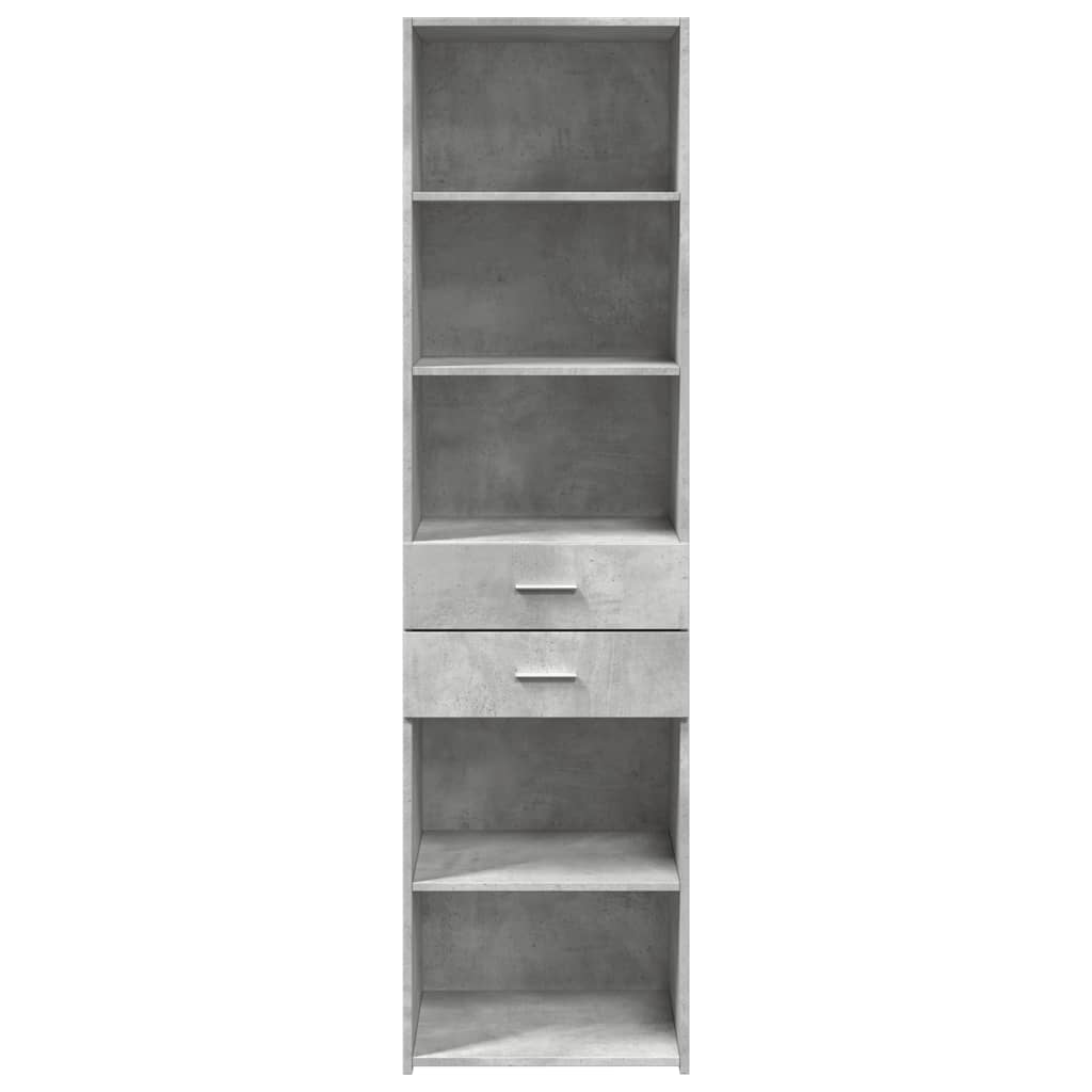 Buffet haut gris béton 50x42,5x185 cm bois d'ingénierie - XIOS