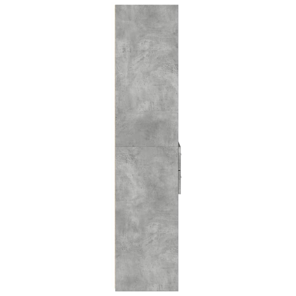 Buffet haut gris béton 50x42,5x185 cm bois d'ingénierie - XIOS