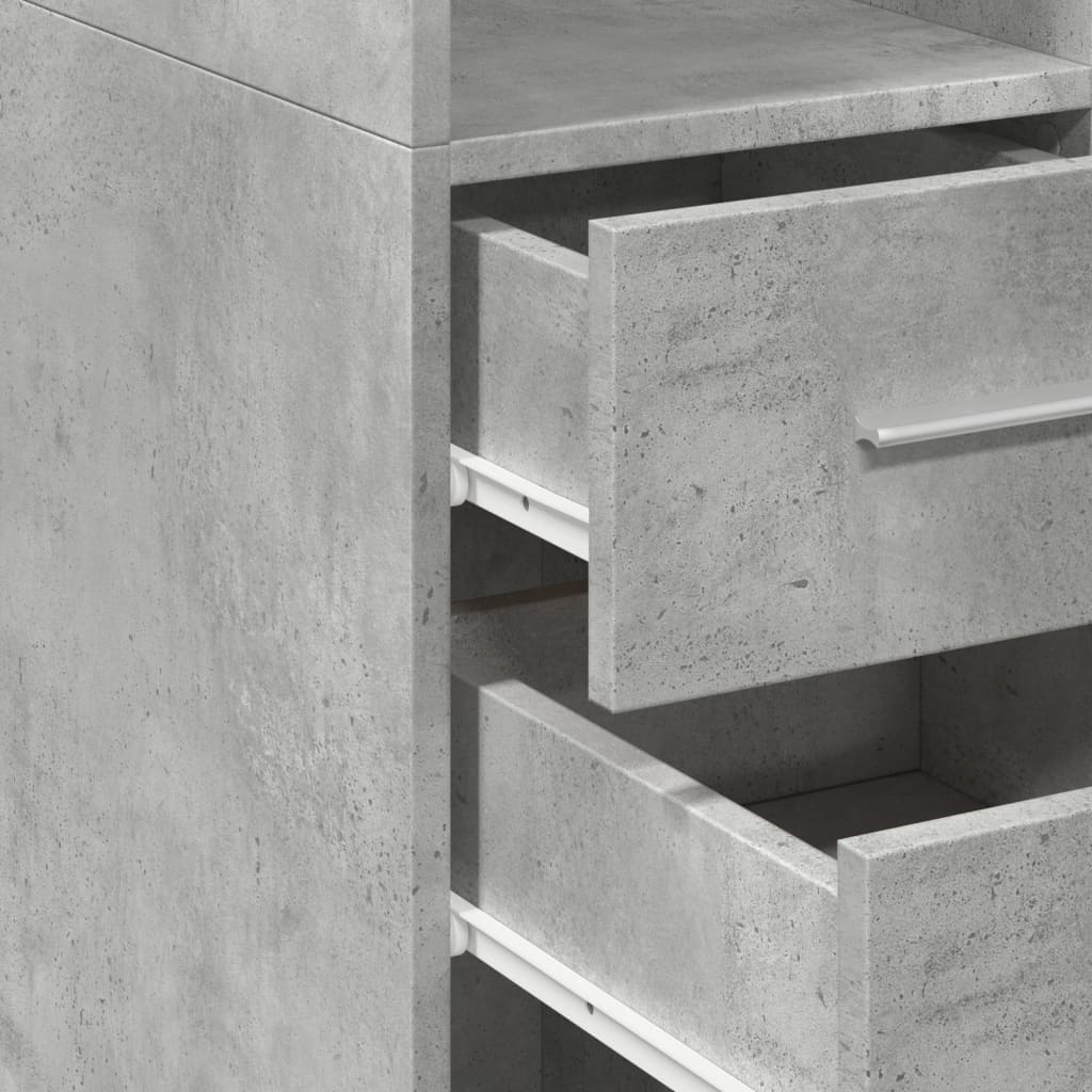 Buffet haut gris béton 50x42,5x185 cm bois d'ingénierie - XIOS