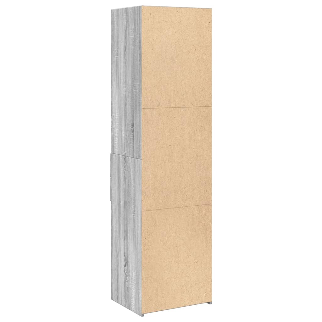 Buffet haut sonoma gris 50x42,5x185 cm bois d'ingénierie - XIOS