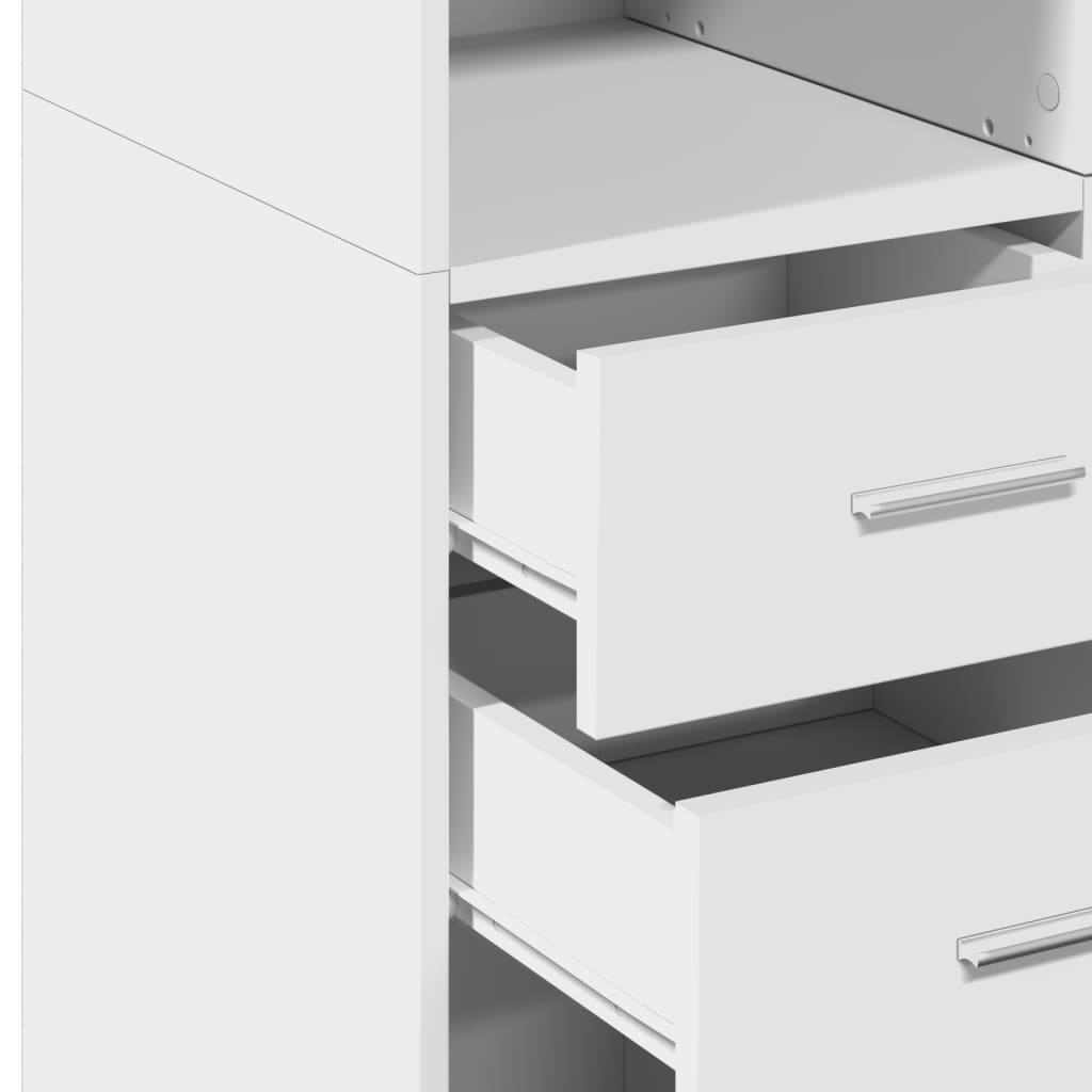 Buffet haut blanc 70x42,5x185 cm bois d'ingénierie - XIOS
