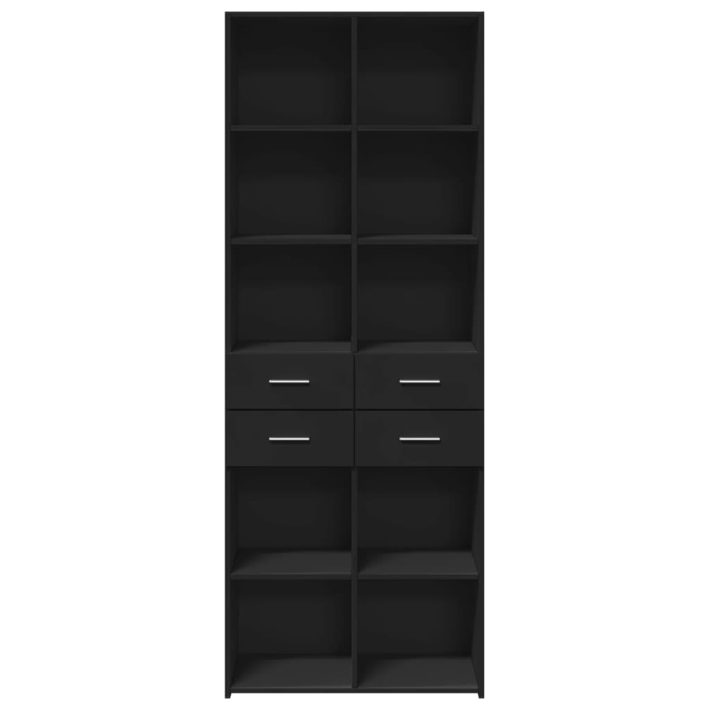 Buffet haut noir 70x42,5x185 cm bois d'ingénierie - XIOS