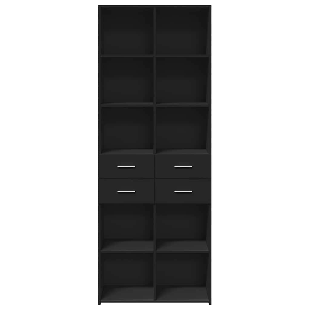 Buffet haut noir 70x42,5x185 cm bois d'ingénierie - XIOS