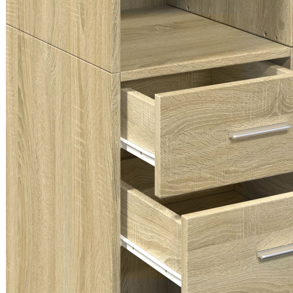 Buffet haut chêne sonoma 70x42,5x185 cm bois d'ingénierie - XIOS