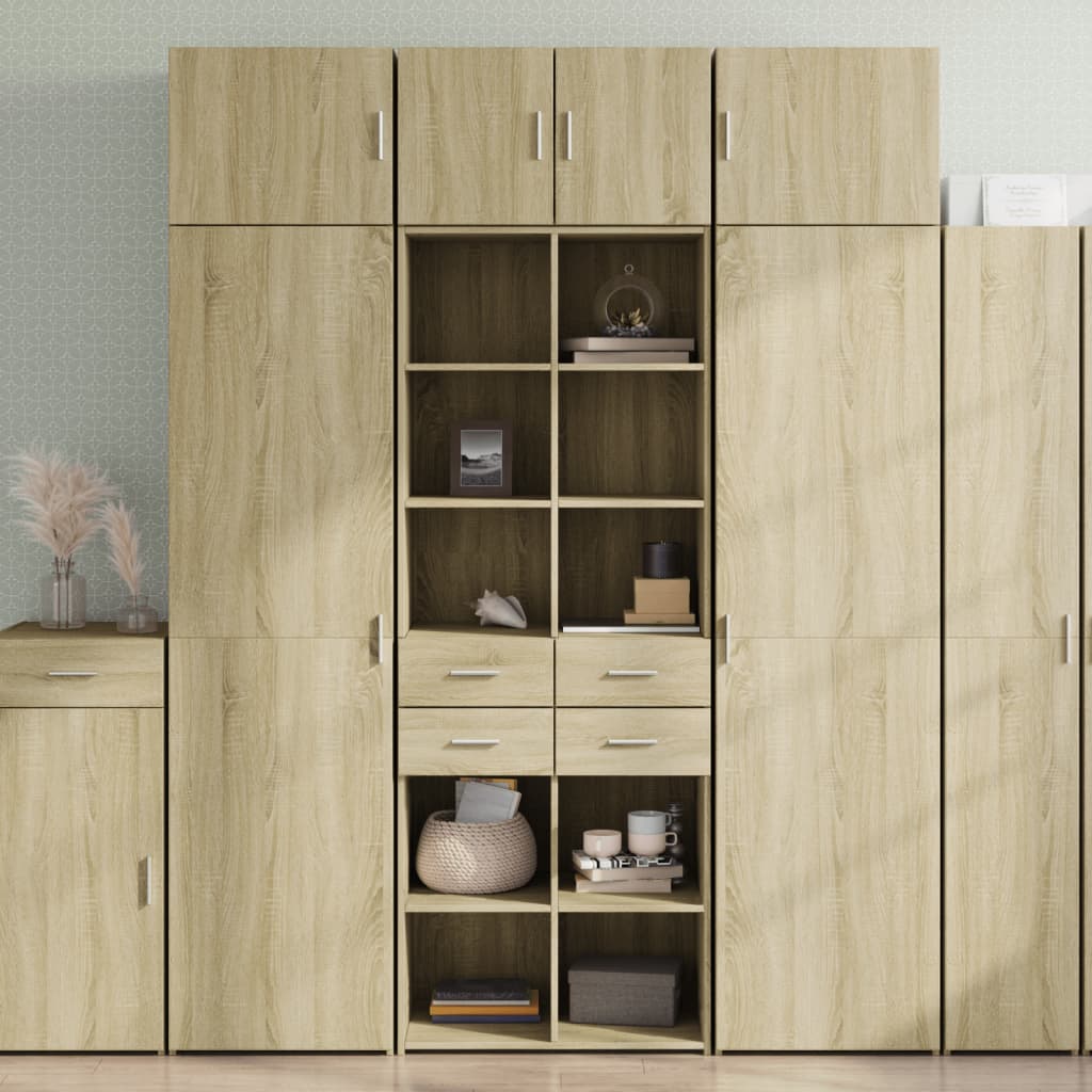 Buffet haut chêne sonoma 70x42,5x185 cm bois d'ingénierie - XIOS