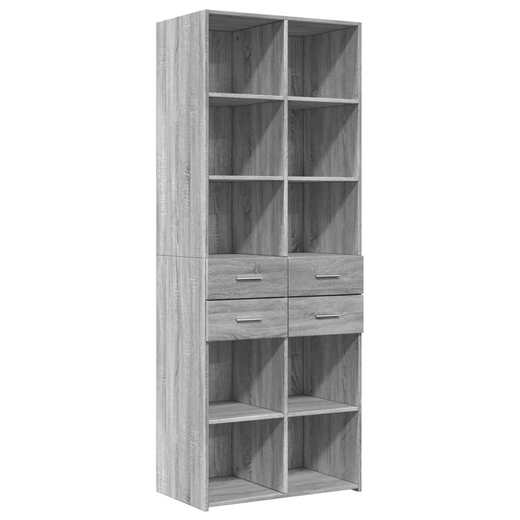 Buffet haut sonoma gris 70x42,5x185 cm bois d'ingénierie - XIOS