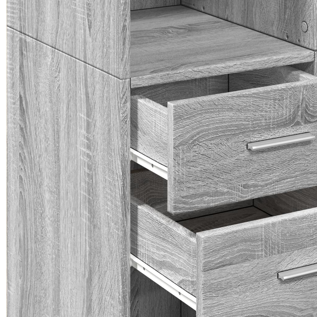 Buffet haut sonoma gris 70x42,5x185 cm bois d'ingénierie - XIOS