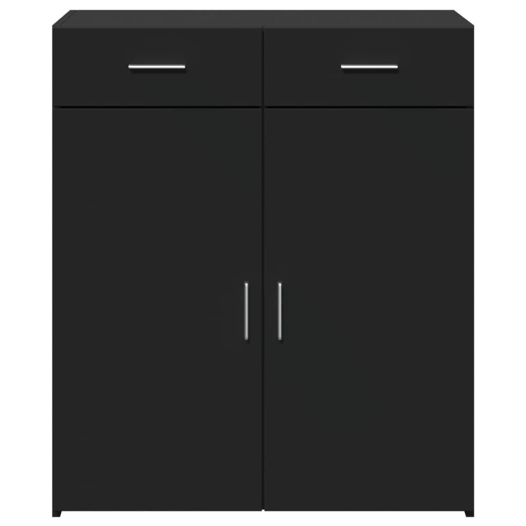 Buffet noir 80x42,5x93 cm bois d'ingénierie - XIOS