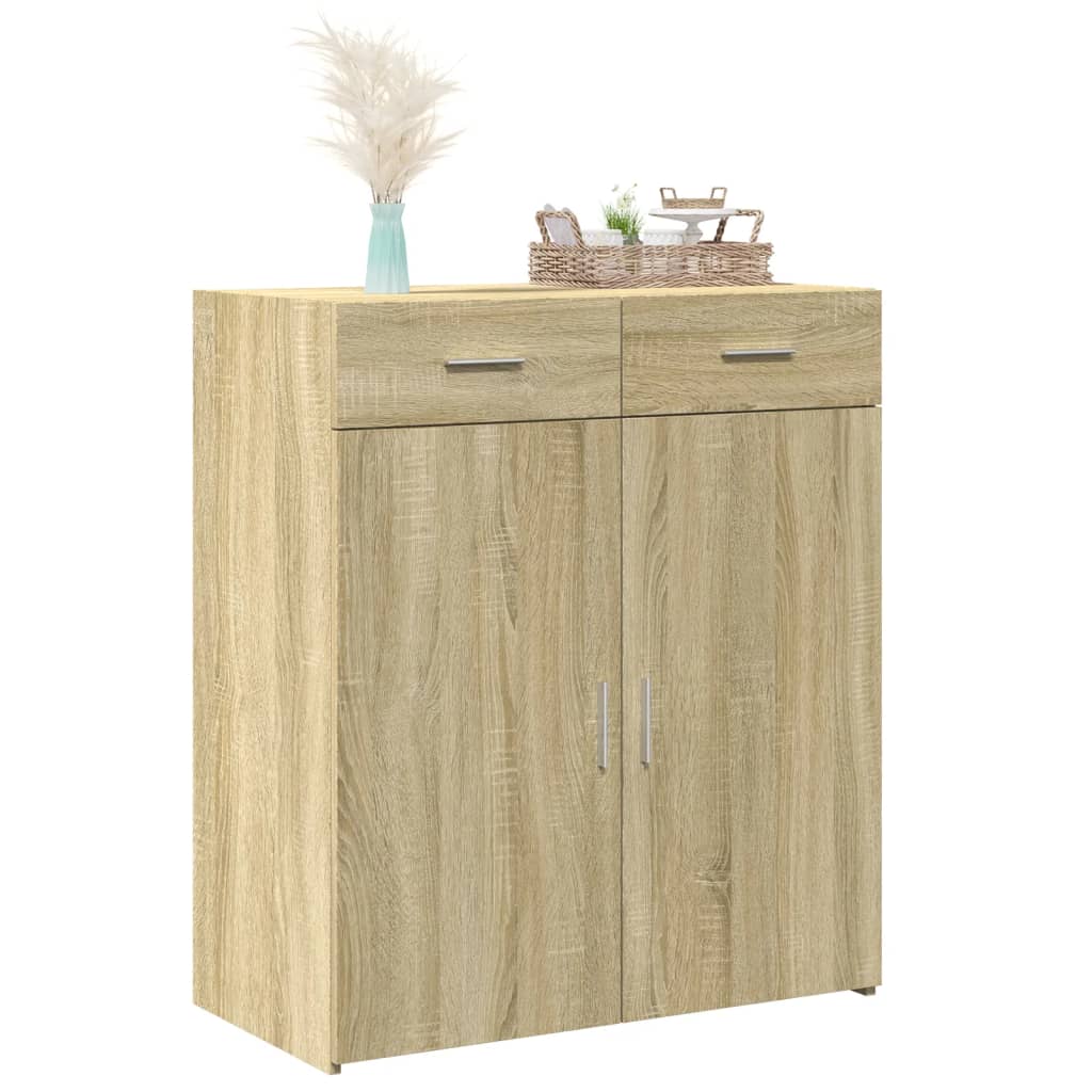 Buffet chêne sonoma 80x42,5x93 cm bois d'ingénierie - XIOS