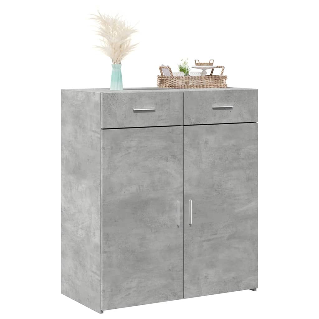 Buffet gris béton 80x42,5x93 cm bois d'ingénierie - XIOS