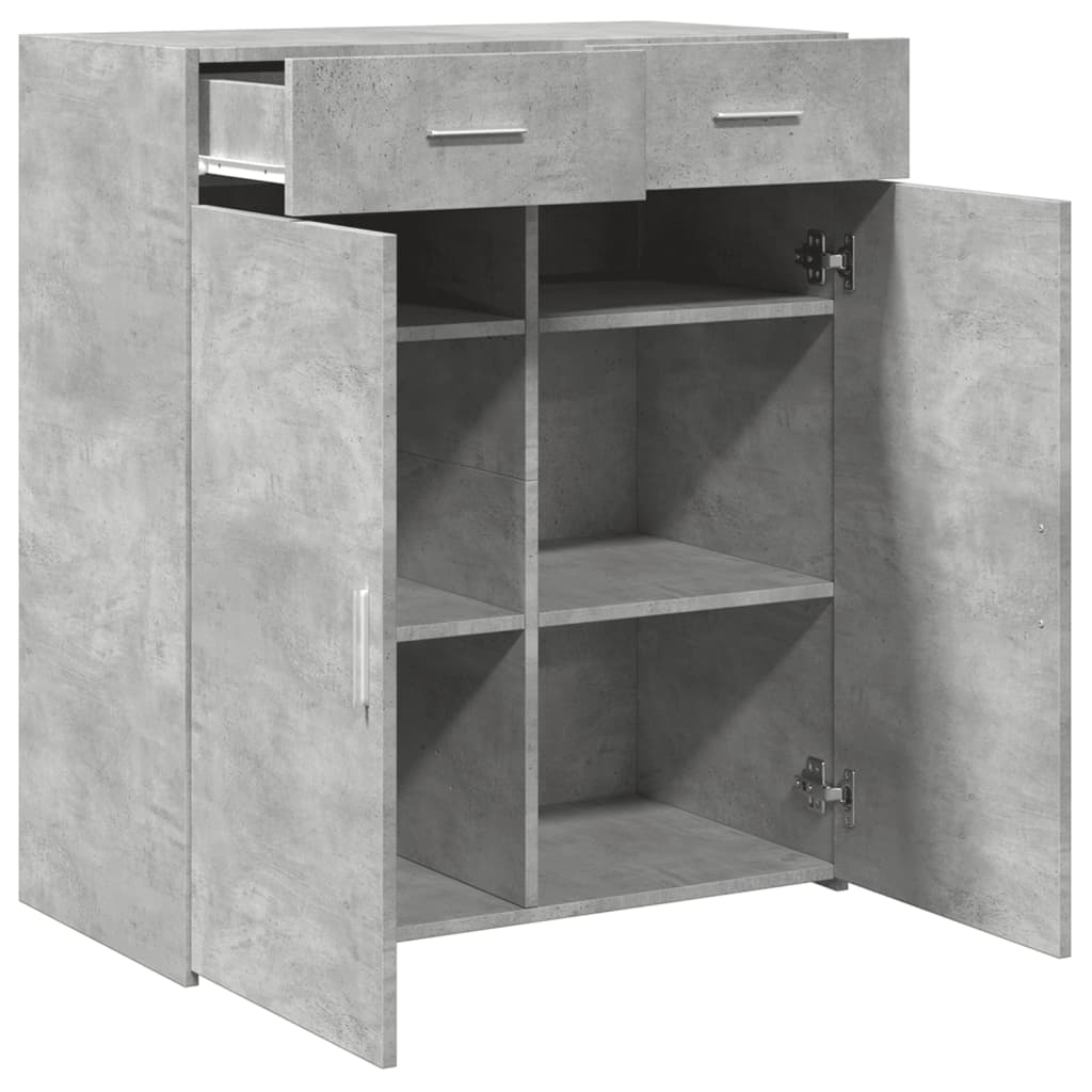 Buffet gris béton 80x42,5x93 cm bois d'ingénierie - XIOS