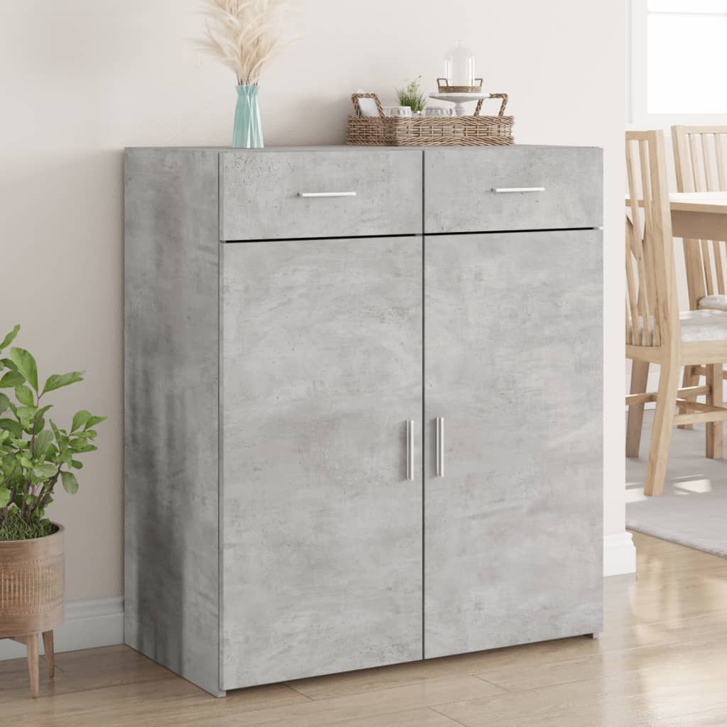 Buffet gris béton 80x42,5x93 cm bois d'ingénierie - XIOS