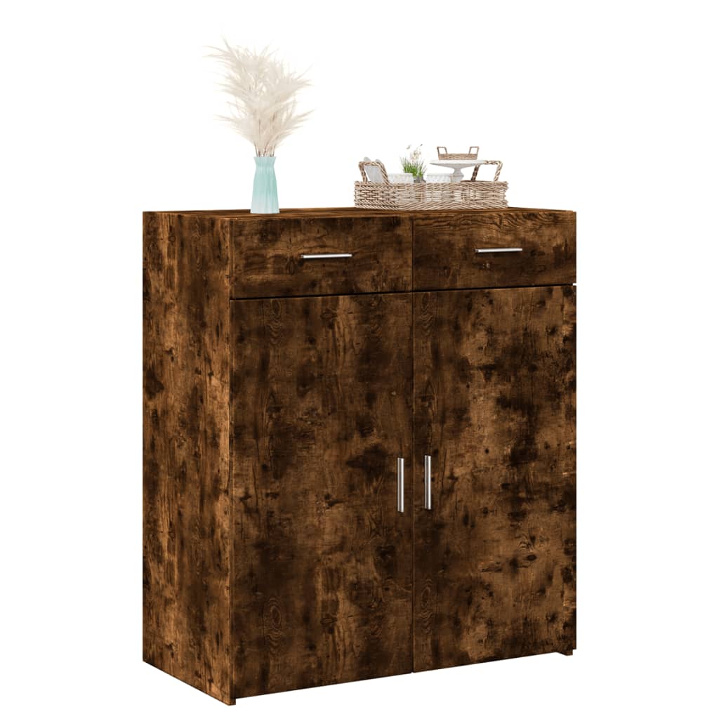 Buffet chêne fumé 80x42,5x93 cm bois d'ingénierie - XIOS