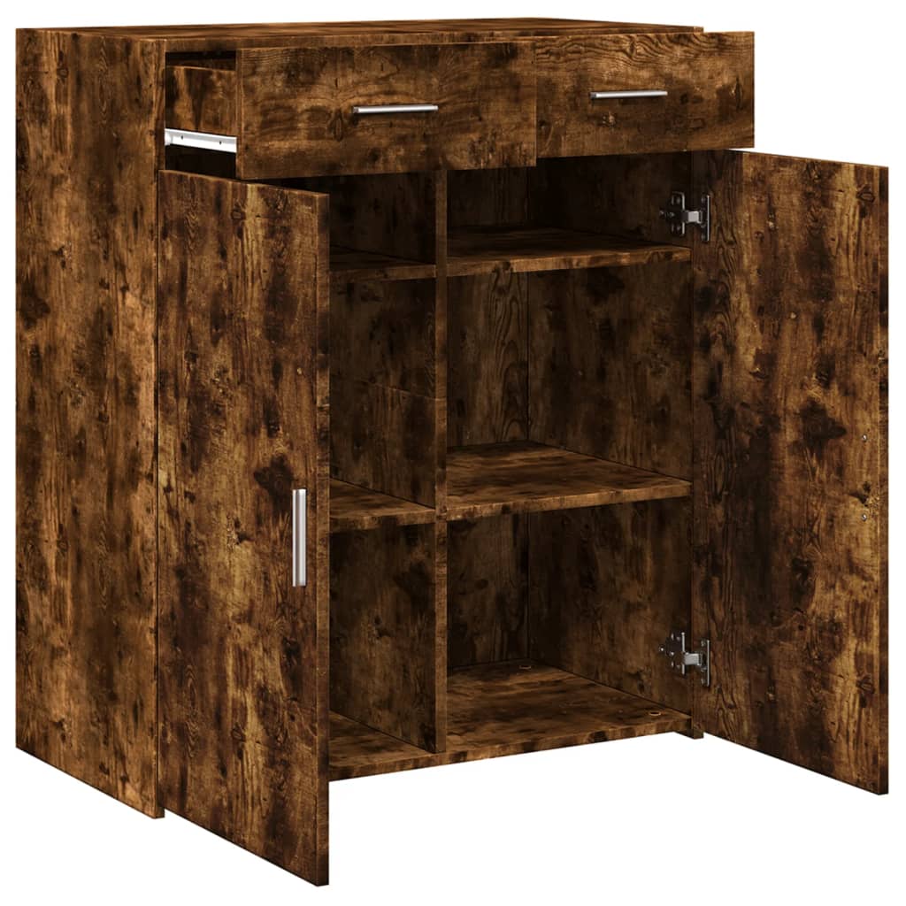 Buffet chêne fumé 80x42,5x93 cm bois d'ingénierie - XIOS