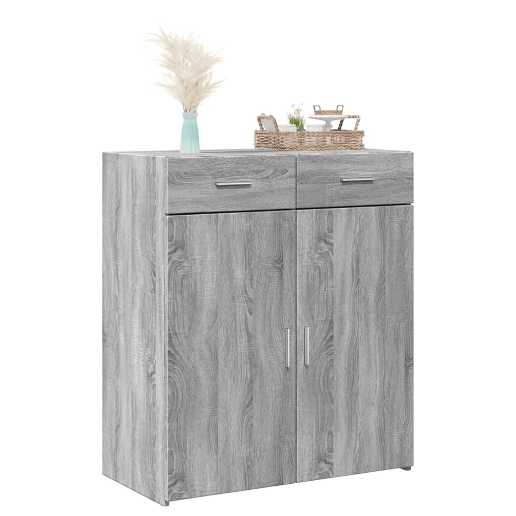 Buffet sonoma gris 80x42,5x93 cm bois d'ingénierie - XIOS