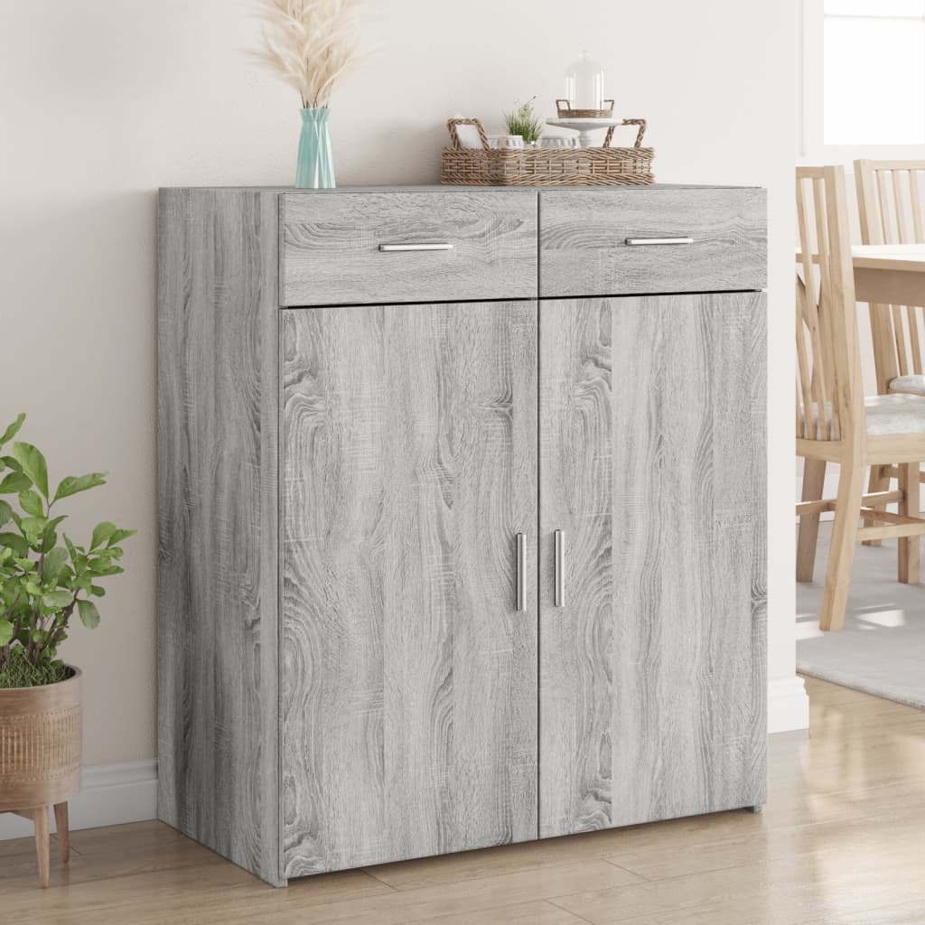 Buffet sonoma gris 80x42,5x93 cm bois d'ingénierie - XIOS