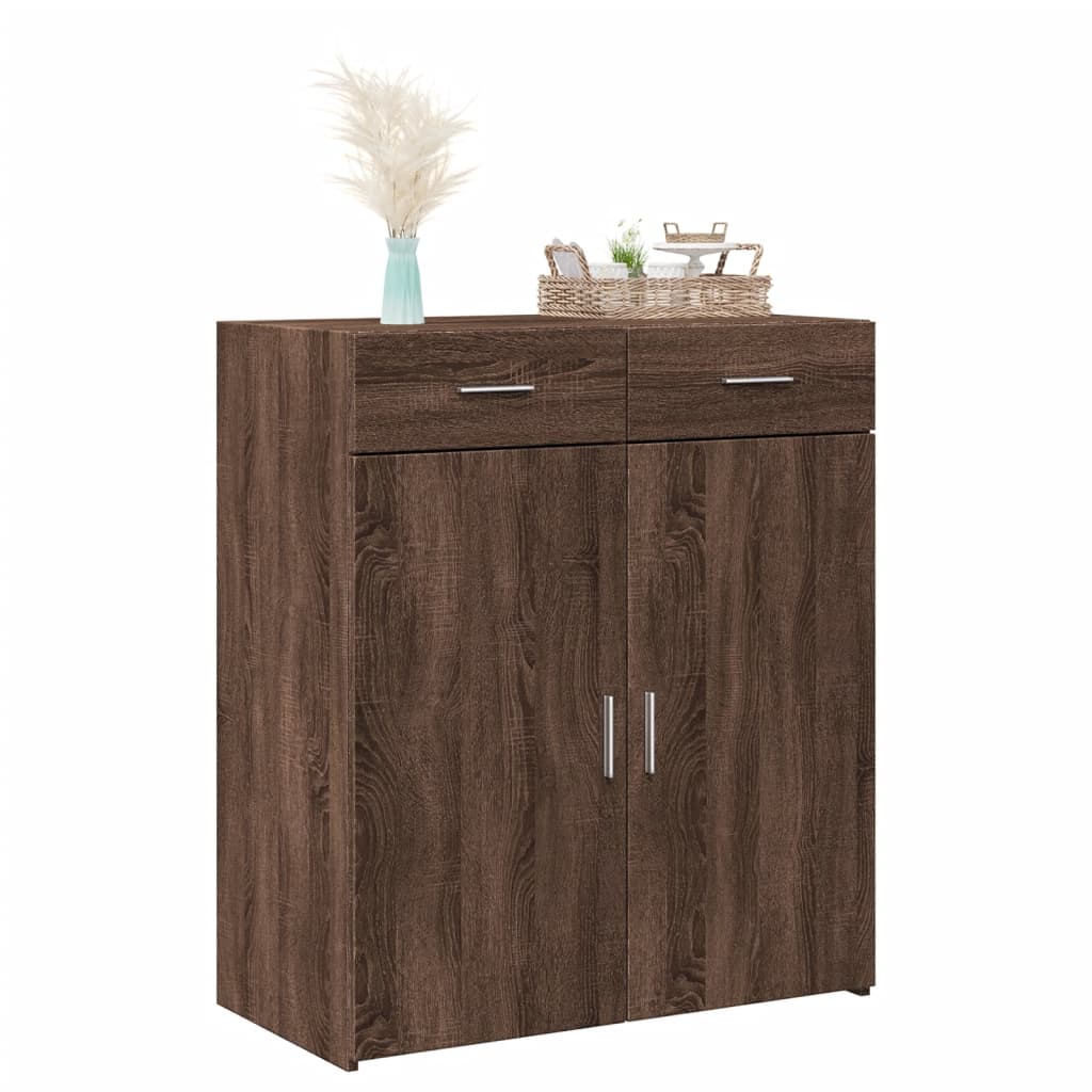 Buffet chêne marron 80x42,5x93 cm bois d'ingénierie - XIOS