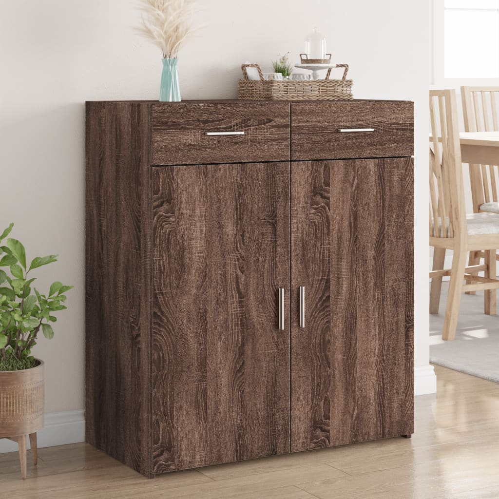 Buffet chêne marron 80x42,5x93 cm bois d'ingénierie - XIOS