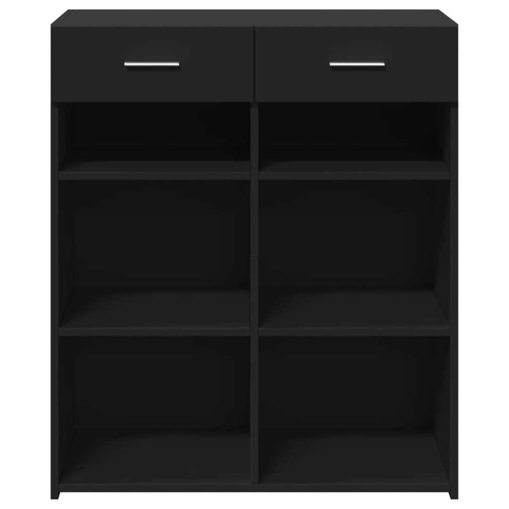 Buffet noir 80x42,5x93 cm bois d'ingénierie - XIOS