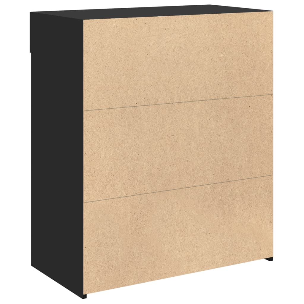 Buffet noir 80x42,5x93 cm bois d'ingénierie - XIOS