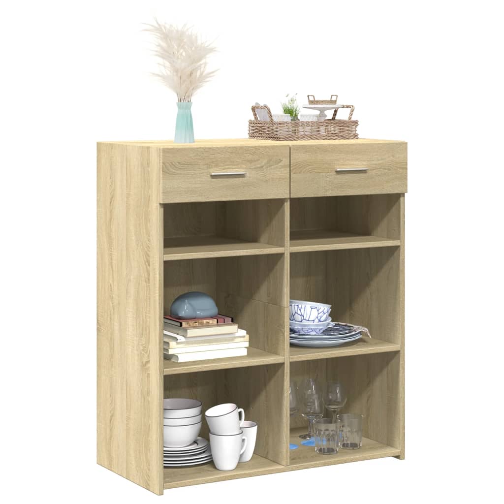 Buffet chêne sonoma 80x42,5x93 cm bois d'ingénierie - XIOS
