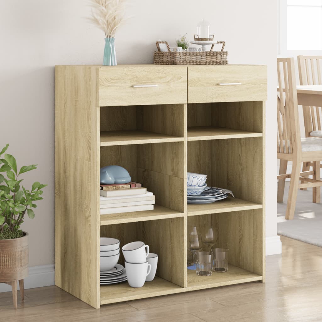 Buffet chêne sonoma 80x42,5x93 cm bois d'ingénierie - XIOS