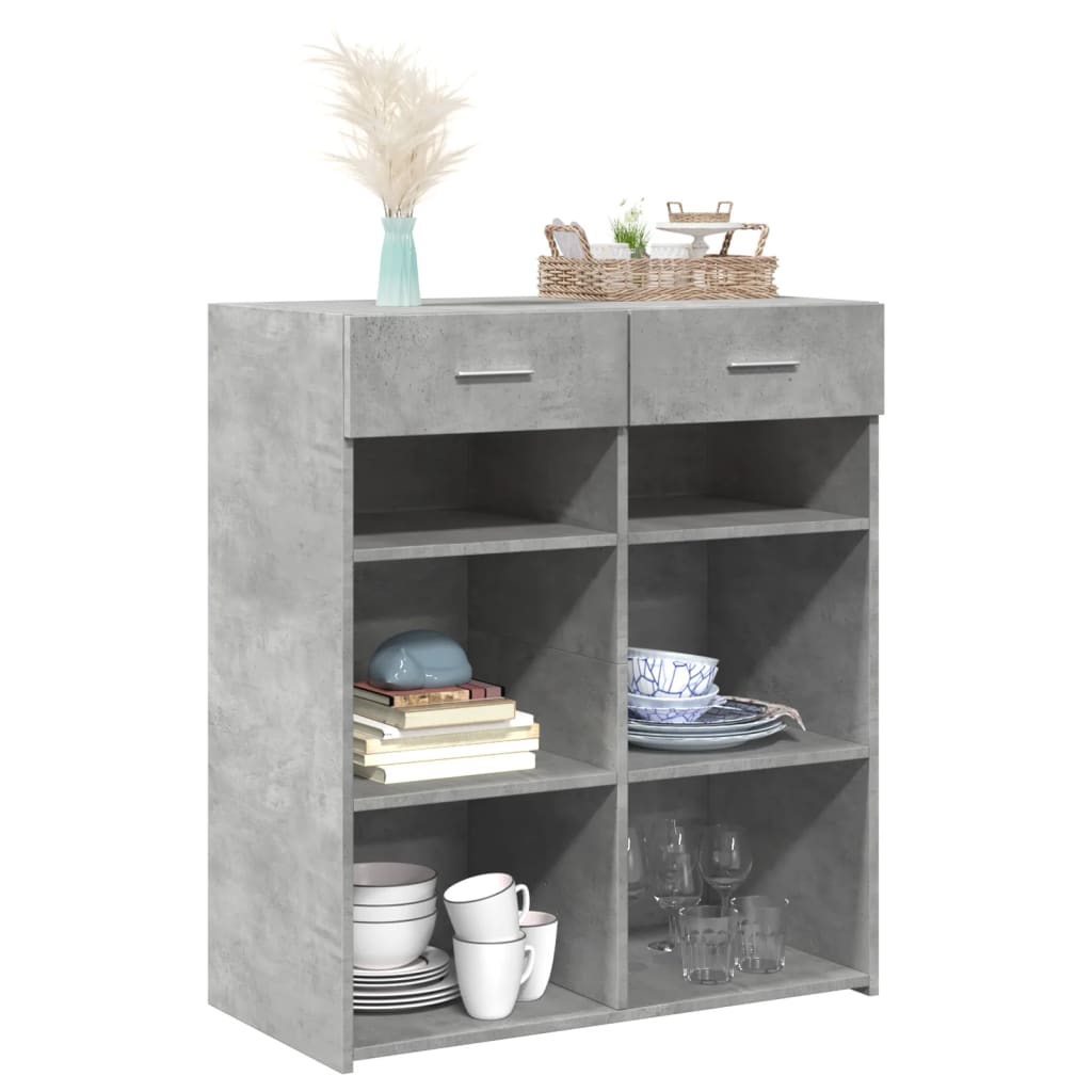 Buffet gris béton 80x42,5x93 cm bois d'ingénierie - XIOS