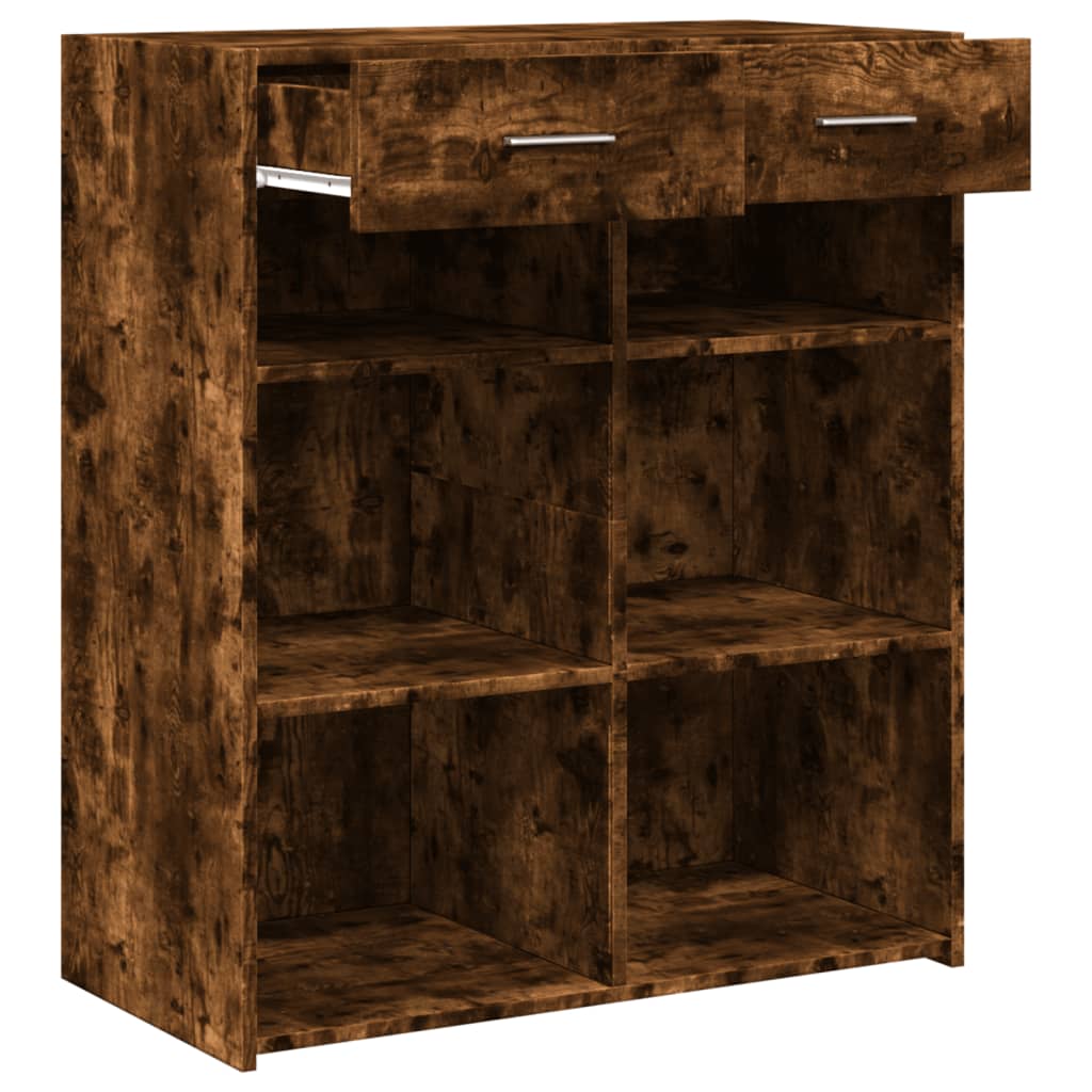 Buffet chêne fumé 80x42,5x93 cm bois d'ingénierie - XIOS