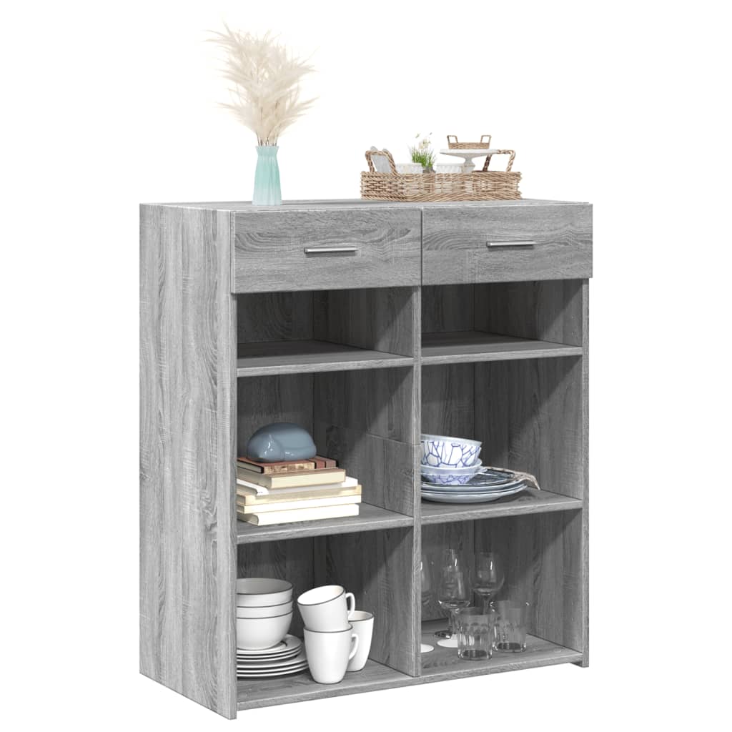 Buffet sonoma gris 80x42,5x93 cm bois d'ingénierie - XIOS