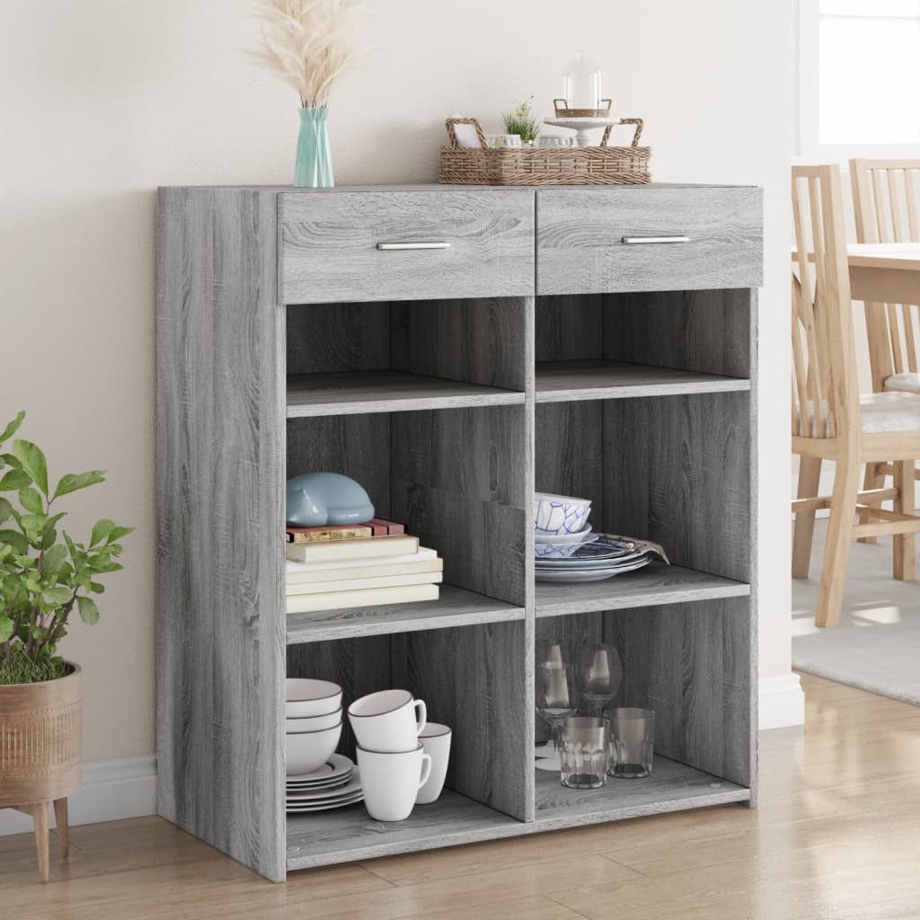 Buffet sonoma gris 80x42,5x93 cm bois d'ingénierie - XIOS
