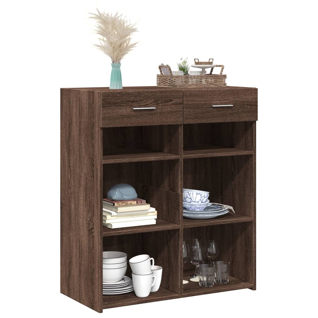 Buffet chêne marron 80x42,5x93 cm bois d'ingénierie - XIOS