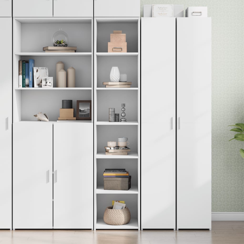 Buffet haut blanc 40x41x185 cm bois d'ingénierie - XIOS