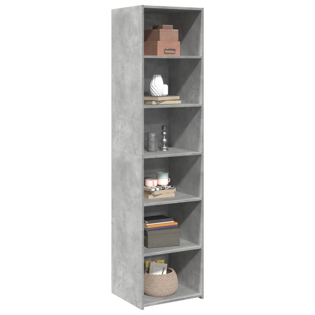 Buffet haut gris béton 45x41x185 cm bois d'ingénierie - XIOS