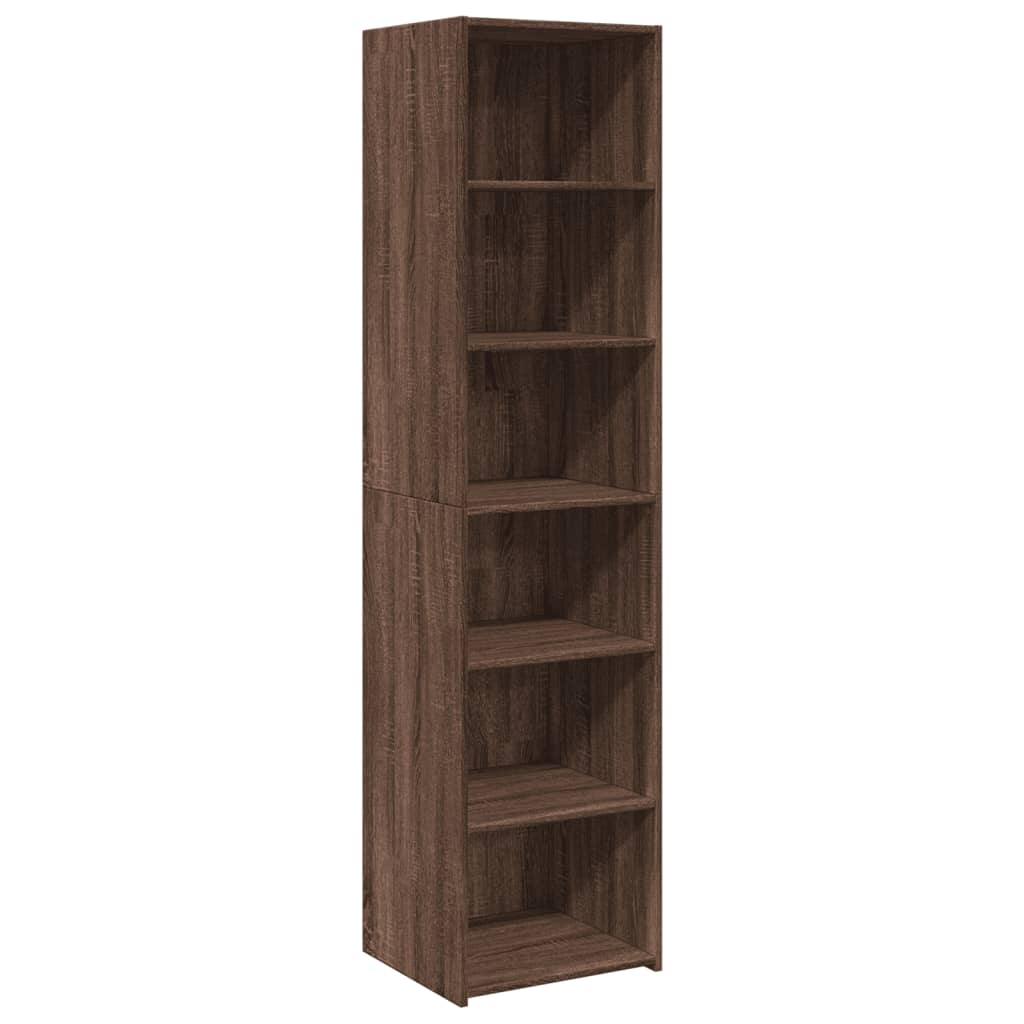 Buffet haut chêne marron 45x41x185 cm bois d'ingénierie - XIOS