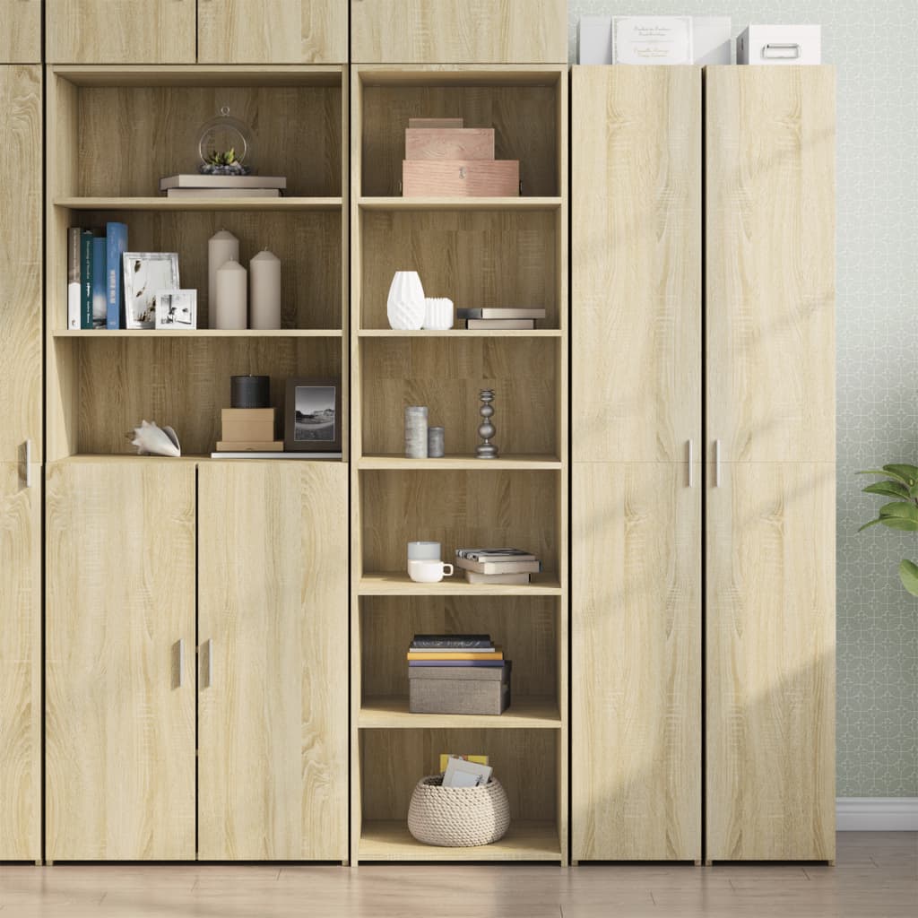 Buffet haut chêne sonoma 50x41x185 cm bois d'ingénierie - XIOS