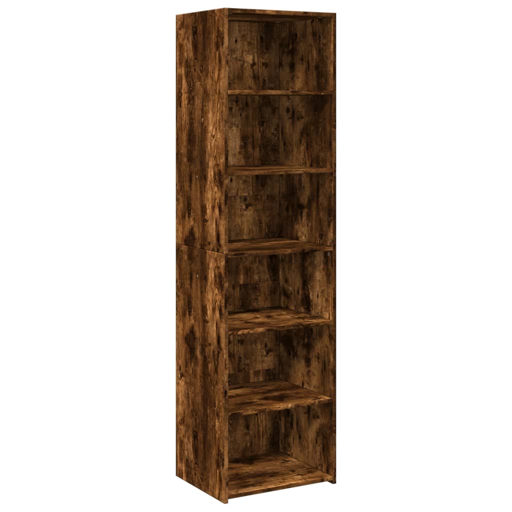 Buffet haut chêne fumé 50x41x185 cm bois d'ingénierie - XIOS