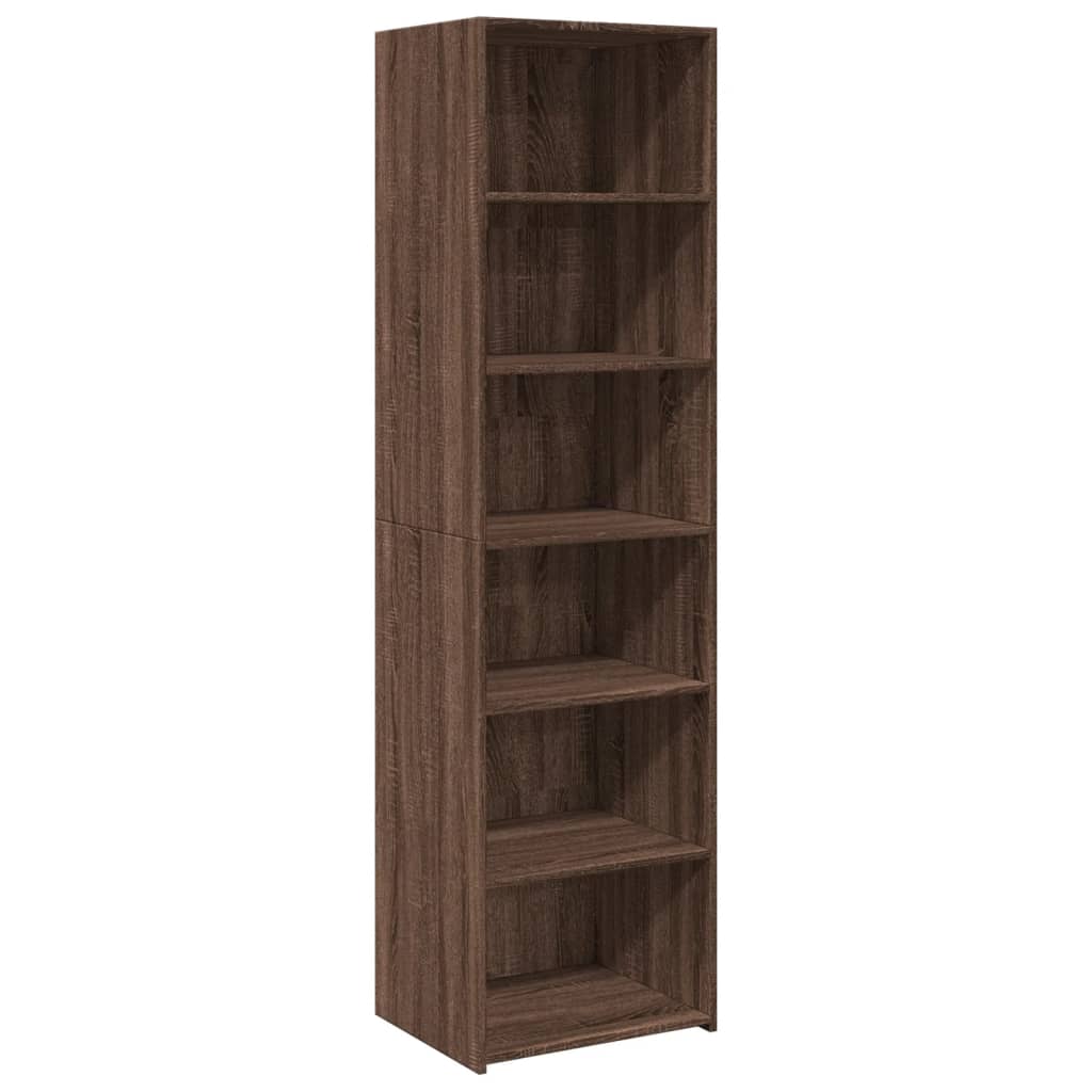 Buffet haut chêne marron 50x41x185 cm bois d'ingénierie - XIOS