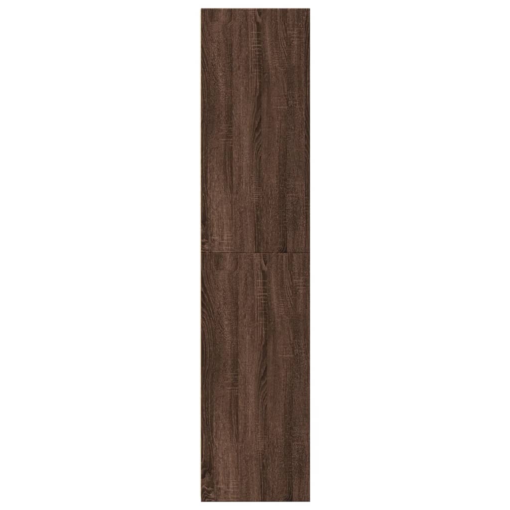 Buffet haut chêne marron 50x41x185 cm bois d'ingénierie - XIOS